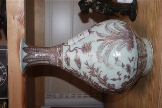 A Chinese red underglazed vase height 31cm